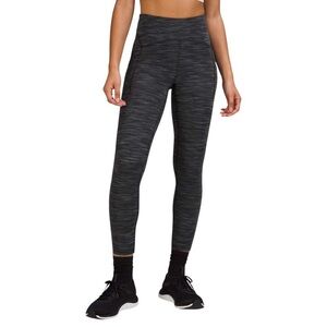 Lululemon Power Thru High Rise Legging / Tight 25" Black & White Sz 6